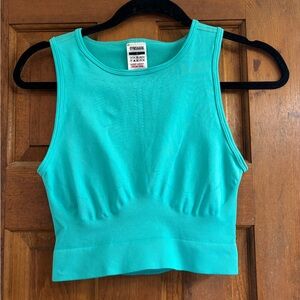 Gymshark Seamless Teal Blue Cropped Tank Top